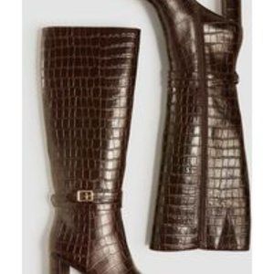 Ann Taylor Isabella Croc Buckle Boots